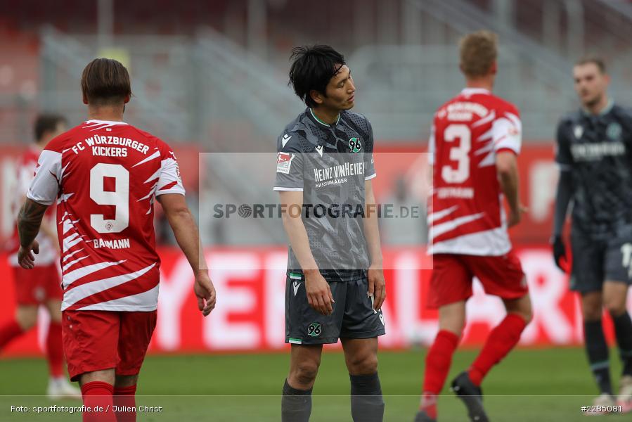 Enttäuscht, Genki Haraguchi, FLYERALARM Arena, Würzburg, 22.11.2020, DFL, sport, action, Fussball, Deutschland, November 2020, Saison 2020/2021, 2. Bundesliga, Hannover 96, FC Würzburger Kickers - Bild-ID: 2285081