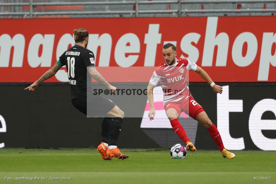 Dennis Diekmeier, David Kopacz, FLYERALARM Arena, Würzburg, 06.12.2020, DFL, sport, action, Fussball, Deutschland, Dezember 2020, Saison 2020/2021, 2. Bundesliga, SV Sandhausen, FC Würzburger Kickers - Bild-ID: 2285427