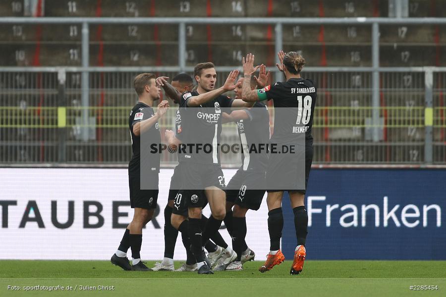 Dennis Diekmeier, Torjubel, Daniel Keita Ruel, FLYERALARM Arena, Würzburg, 06.12.2020, DFL, sport, action, Fussball, Deutschland, Dezember 2020, Saison 2020/2021, 2. Bundesliga, SV Sandhausen, FC Würzburger Kickers - Bild-ID: 2285434 Dennis Diekmeier, Torjubel, Daniel Keita Ruel, FLYERALARM Arena, Würzburg, 06.12.2020, DFL, sport, action, Fussball, Deutschland, Dezember 2020, Saison 2020/2021, 2. Bundesliga, SV Sandhausen, FC Würzburger Kickers - Bild-ID: 2285434