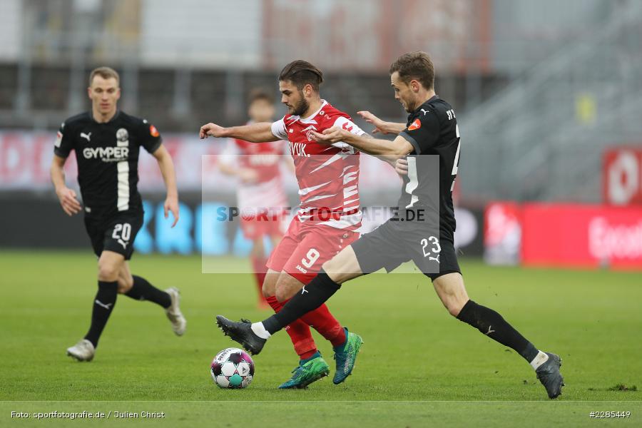 Nils Röseler, Dominic Baumann, FLYERALARM Arena, Würzburg, 06.12.2020, DFL, sport, action, Fussball, Deutschland, Dezember 2020, Saison 2020/2021, 2. Bundesliga, SV Sandhausen, FC Würzburger Kickers - Bild-ID: 2285449