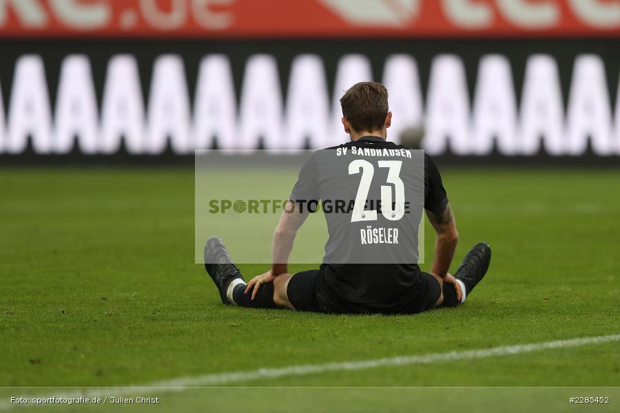 am Boden, Enttäuscht, Nils Röseler, FLYERALARM Arena, Würzburg, 06.12.2020, DFL, sport, action, Fussball, Deutschland, Dezember 2020, Saison 2020/2021, 2. Bundesliga, SV Sandhausen, FC Würzburger Kickers - Bild-ID: 2285452