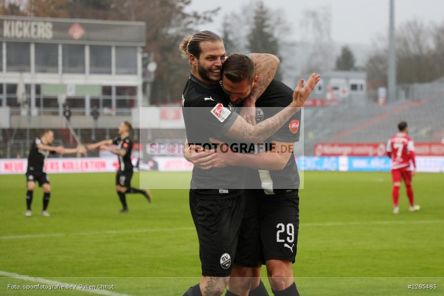 Emotionen, Torjubel, Dennis Diekmeier, Ivan Paurevic, FLYERALARM Arena, Würzburg, 06.12.2020, DFL, sport, action, Fussball, Deutschland, Dezember 2020, Saison 2020/2021, 2. Bundesliga, SV Sandhausen, FC Würzburger Kickers - Bild-ID: 2285483 Emotionen, Torjubel, Dennis Diekmeier, Ivan Paurevic, FLYERALARM Arena, Würzburg, 06.12.2020, DFL, sport, action, Fussball, Deutschland, Dezember 2020, Saison 2020/2021, 2. Bundesliga, SV Sandhausen, FC Würzburger Kickers - Bild-ID: 2285483