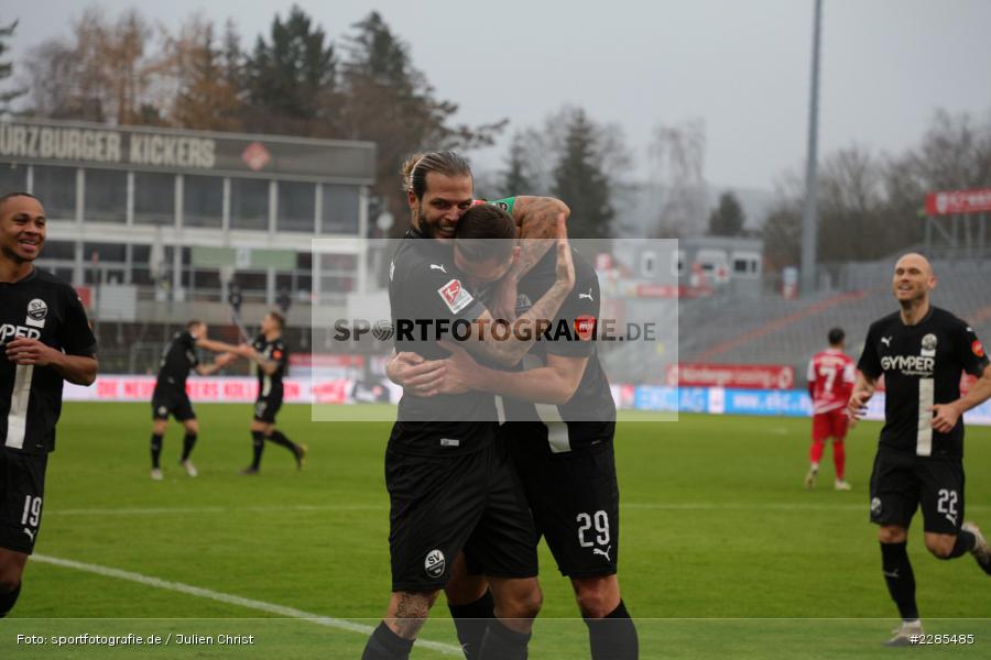 Gerrit Nauber, Nikolas Nartey, Dennis Diekmeier, Ivan Paurevic, FLYERALARM Arena, Würzburg, 06.12.2020, DFL, sport, action, Fussball, Deutschland, Dezember 2020, Saison 2020/2021, 2. Bundesliga, SV Sandhausen, FC Würzburger Kickers - Bild-ID: 2285485