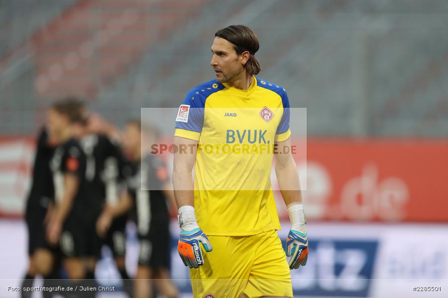 Frust, Jubel, Bedient, Emotionen, Fabian Giefer, FLYERALARM Arena, Würzburg, 06.12.2020, DFL, sport, action, Fussball, Deutschland, Dezember 2020, Saison 2020/2021, 2. Bundesliga, SV Sandhausen, FC Würzburger Kickers - Bild-ID: 2285501
