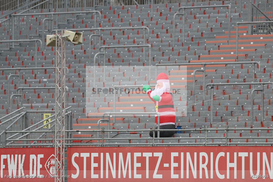 Leere Ränge, Geisterspiel, Nikolaus, FLYERALARM Arena, Würzburg, 06.12.2020, DFL, sport, action, Fussball, Deutschland, Dezember 2020, Saison 2020/2021, 2. Bundesliga, SV Sandhausen, FC Würzburger Kickers - Bild-ID: 2285603