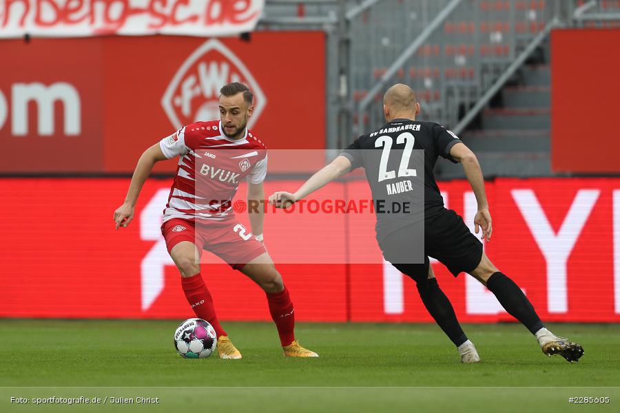 Gerrit Nauber, David Kopacz, FLYERALARM Arena, Würzburg, 06.12.2020, DFL, sport, action, Fussball, Deutschland, Dezember 2020, Saison 2020/2021, 2. Bundesliga, SV Sandhausen, FC Würzburger Kickers - Bild-ID: 2285605