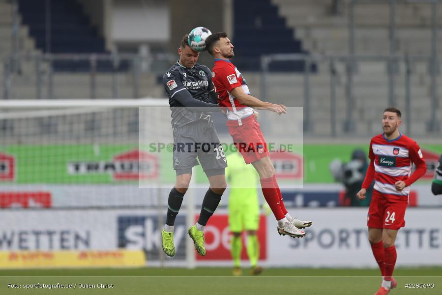 Denis Thomalla, Marcel Franke, Voith-Arena, Heidenheim, 12.12.2020, DFL, sport, action, Fussball, Deutschland, Dezember 2020, Saison 2020/2021, 2. Bundesliga, Hannover 96, 1. FC Heidenheim 1846 - Bild-ID: 2285690 Denis Thomalla, Marcel Franke, Voith-Arena, Heidenheim, 12.12.2020, DFL, sport, action, Fussball, Deutschland, Dezember 2020, Saison 2020/2021, 2. Bundesliga, Hannover 96, 1. FC Heidenheim 1846 - Bild-ID: 2285690