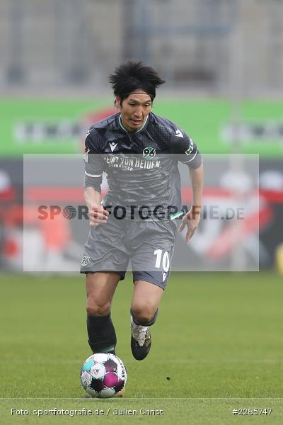 Genki Haraguchi, Voith-Arena, Heidenheim, 12.12.2020, DFL, sport, action, Fussball, Deutschland, Dezember 2020, Saison 2020/2021, 2. Bundesliga, Hannover 96, 1. FC Heidenheim 1846 - Bild-ID: 2285747