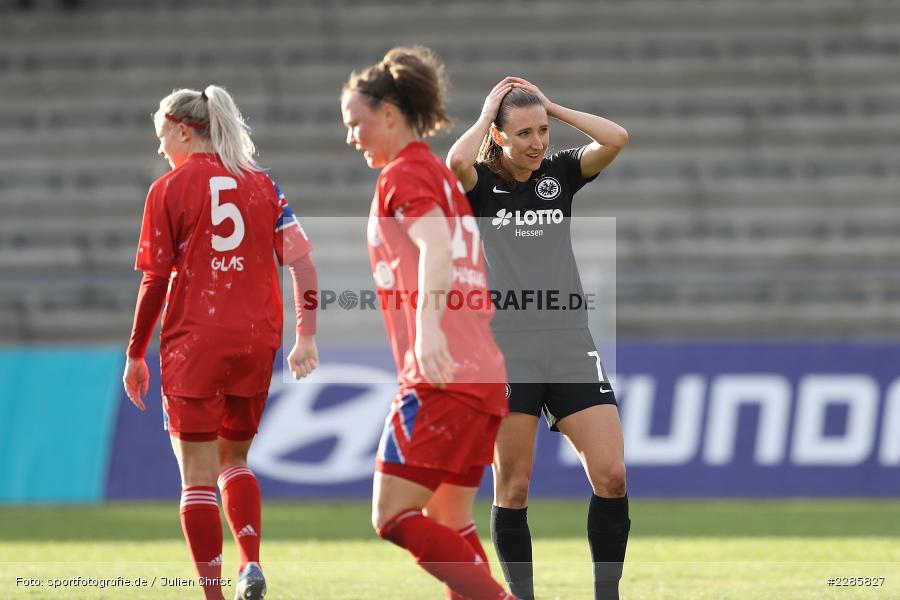 Hanna Glas, Gesicht, Hände, Frust, Lara Prasnikar, Stadion am Brentanobad, Frankfurt, 13.12.2020, DFL, sport, action, Fussball, Deutschland, Dezember 2020, Saison 2020/2021, Frauen-Bundesliga, FFBL, FLYERALARM Frauen-Bundesliga, FC Bayern München, Eintracht Frankfurt - Bild-ID: 2285827