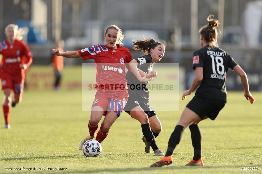 Barbara Dunst, Sydney Lohmann, Stadion am Brentanobad, Frankfurt, 13.12.2020, DFL, sport, action, Fussball, Deutschland, Dezember 2020, Saison 2020/2021, Frauen-Bundesliga, FFBL, FLYERALARM Frauen-Bundesliga, FC Bayern München, Eintracht Frankfurt - Bild-ID: 2285925 Barbara Dunst, Sydney Lohmann, Stadion am Brentanobad, Frankfurt, 13.12.2020, DFL, sport, action, Fussball, Deutschland, Dezember 2020, Saison 2020/2021, Frauen-Bundesliga, FFBL, FLYERALARM Frauen-Bundesliga, FC Bayern München, Eintracht Frankfurt - Bild-ID: 2285925