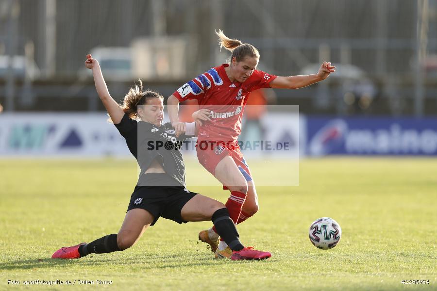 Tanja Pawollek, Sydney Lohmann, Stadion am Brentanobad, Frankfurt, 13.12.2020, DFL, sport, action, Fussball, Deutschland, Dezember 2020, Saison 2020/2021, Frauen-Bundesliga, FFBL, FLYERALARM Frauen-Bundesliga, FC Bayern München, Eintracht Frankfurt - Bild-ID: 2285934 Tanja Pawollek, Sydney Lohmann, Stadion am Brentanobad, Frankfurt, 13.12.2020, DFL, sport, action, Fussball, Deutschland, Dezember 2020, Saison 2020/2021, Frauen-Bundesliga, FFBL, FLYERALARM Frauen-Bundesliga, FC Bayern München, Eintracht Frankfurt - Bild-ID: 2285934