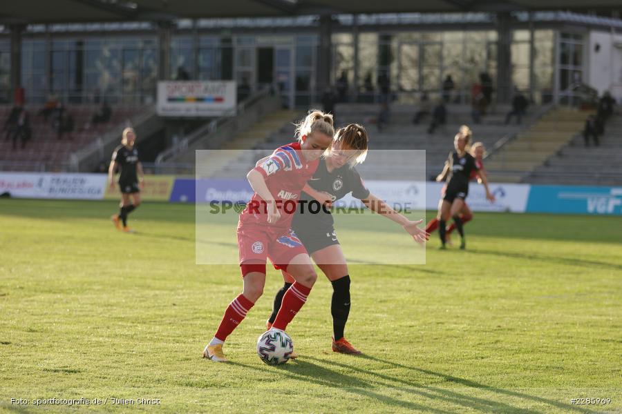 Virginia Kirchberger, Lea Schüller, Stadion am Brentanobad, Frankfurt, 13.12.2020, DFL, sport, action, Fussball, Deutschland, Dezember 2020, Saison 2020/2021, Frauen-Bundesliga, FFBL, FLYERALARM Frauen-Bundesliga, FC Bayern München, Eintracht Frankfurt - Bild-ID: 2285969