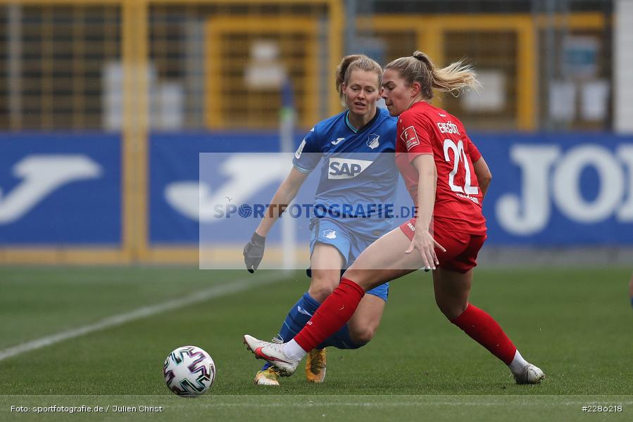 Nina Ehegötz, Maximiliane Rall, Dietmar-Hopp-Stadion, Sinsheim, 20.12.2020, DFL, sport, action, Fussball, Deutschland, Dezember 2020, Saison 2020/2021, Frauen-Bundesliga, FFBL, FLYERALARM Frauen-Bundesliga, 1. FFC Turbine Potsdam, TSG Hoffenheim - Bild-ID: 2286218