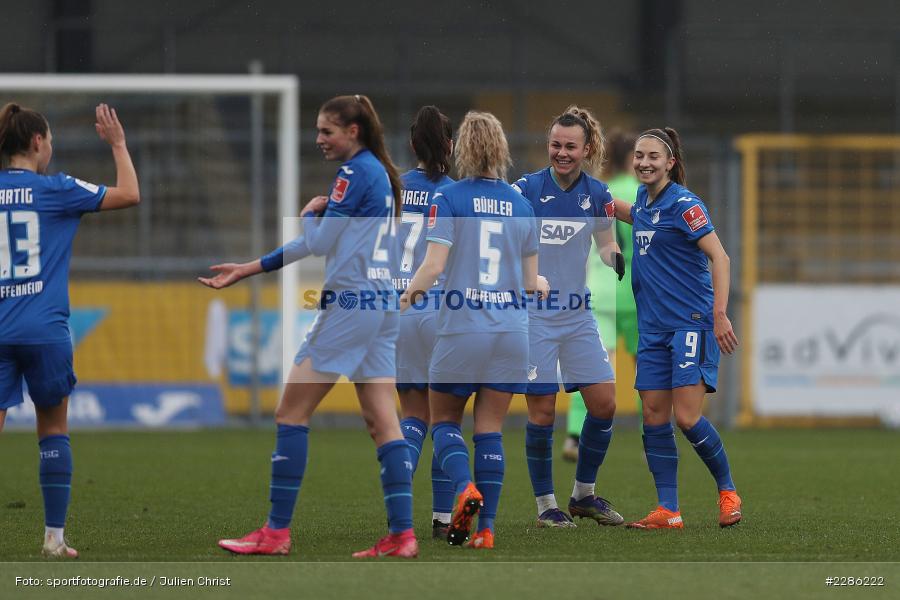 Tabea Waßmuth, Tor, Goal, Emotionen, celebrate, Melissa Kössler, Luana Bühler, Fabienne Dongus, Lena Lattwein, Dietmar-Hopp-Stadion, Sinsheim, 20.12.2020, DFL, sport, action, Fussball, Deutschland, Dezember 2020, Saison 2020/2021, Frauen-Bundesliga, FFBL, FLYERALARM Frauen-Bundesliga, 1. FFC Turbine Potsdam, TSG Hoffenheim - Bild-ID: 2286222