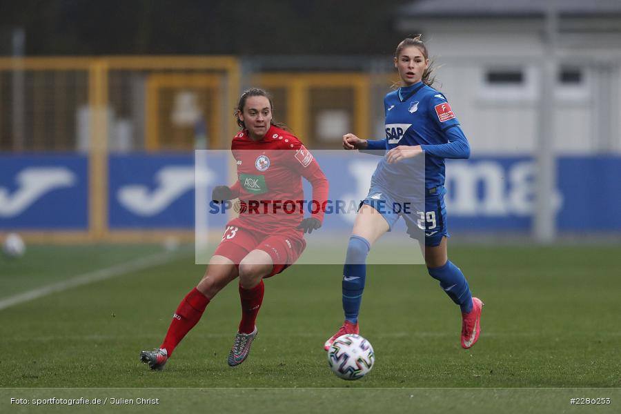 Meaghan Nally, Jule Brand, Dietmar-Hopp-Stadion, Sinsheim, 20.12.2020, DFL, sport, action, Fussball, Deutschland, Dezember 2020, Saison 2020/2021, Frauen-Bundesliga, FFBL, FLYERALARM Frauen-Bundesliga, 1. FFC Turbine Potsdam, TSG Hoffenheim - Bild-ID: 2286253