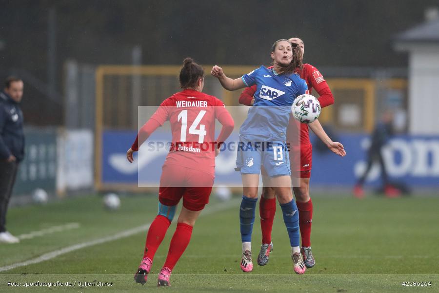 Meaghan Nally, Isabella Hartig, Dietmar-Hopp-Stadion, Sinsheim, 20.12.2020, DFL, sport, action, Fussball, Deutschland, Dezember 2020, Saison 2020/2021, Frauen-Bundesliga, FFBL, FLYERALARM Frauen-Bundesliga, 1. FFC Turbine Potsdam, TSG Hoffenheim - Bild-ID: 2286264