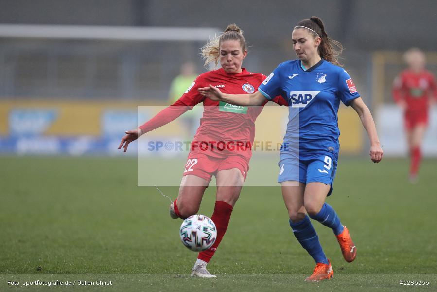 Katharina Naschenweng, Nina Ehegötz, Dietmar-Hopp-Stadion, Sinsheim, 20.12.2020, DFL, sport, action, Fussball, Deutschland, Dezember 2020, Saison 2020/2021, Frauen-Bundesliga, FFBL, FLYERALARM Frauen-Bundesliga, 1. FFC Turbine Potsdam, TSG Hoffenheim - Bild-ID: 2286266