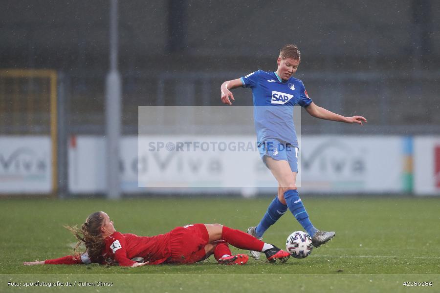 Karoline Smidt Nielsen, Paulina Krumbiegel, Dietmar-Hopp-Stadion, Sinsheim, 20.12.2020, DFL, sport, action, Fussball, Deutschland, Dezember 2020, Saison 2020/2021, Frauen-Bundesliga, FFBL, FLYERALARM Frauen-Bundesliga, 1. FFC Turbine Potsdam, TSG Hoffenheim - Bild-ID: 2286284