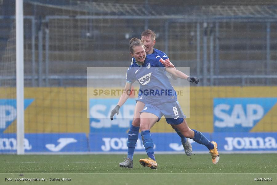 Emotionen, Freude, Jubel, Paulina Krumbiegel, Maximiliane Rall, Dietmar-Hopp-Stadion, Sinsheim, 20.12.2020, DFL, sport, action, Fussball, Deutschland, Dezember 2020, Saison 2020/2021, Frauen-Bundesliga, FFBL, FLYERALARM Frauen-Bundesliga, 1. FFC Turbine Potsdam, TSG Hoffenheim - Bild-ID: 2286295