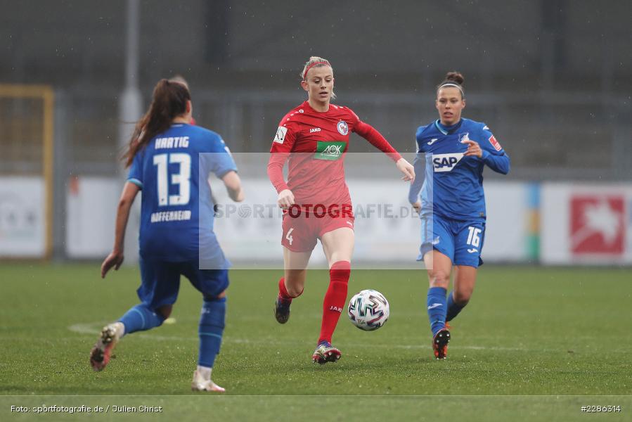 Isabella Hartig, Nicole Billa, Johanna Elsig, Dietmar-Hopp-Stadion, Sinsheim, 20.12.2020, DFL, sport, action, Fussball, Deutschland, Dezember 2020, Saison 2020/2021, Frauen-Bundesliga, FFBL, FLYERALARM Frauen-Bundesliga, 1. FFC Turbine Potsdam, TSG Hoffenheim - Bild-ID: 2286314