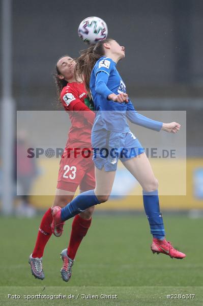 Jule Brand, Meaghan Nally, Dietmar-Hopp-Stadion, Sinsheim, 20.12.2020, DFL, sport, action, Fussball, Deutschland, Dezember 2020, Saison 2020/2021, Frauen-Bundesliga, FFBL, FLYERALARM Frauen-Bundesliga, 1. FFC Turbine Potsdam, TSG Hoffenheim - Bild-ID: 2286317