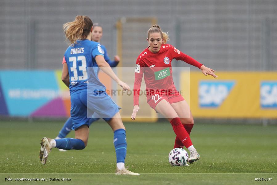 Fabienne Dongus, Nina Ehegötz, Dietmar-Hopp-Stadion, Sinsheim, 20.12.2020, DFL, sport, action, Fussball, Deutschland, Dezember 2020, Saison 2020/2021, Frauen-Bundesliga, FFBL, FLYERALARM Frauen-Bundesliga, 1. FFC Turbine Potsdam, TSG Hoffenheim - Bild-ID: 2286319