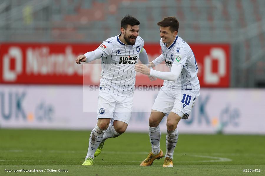 Jubeln, Tor, Torjubel, Marvin Wanitzek, Jerome Gondorf, FLYERALARM Arena, Würzburg, 02.01.2021, DFL, sport, action, Fussball, Deutschland, Januar 2021, Saison 2020/2021, Bundesliga, 2. Bundesliga, Karlsruher SC, FC Würzburger Kickers - Bild-ID: 2286432 Jubeln, Tor, Torjubel, Marvin Wanitzek, Jerome Gondorf, FLYERALARM Arena, Würzburg, 02.01.2021, DFL, sport, action, Fussball, Deutschland, Januar 2021, Saison 2020/2021, Bundesliga, 2. Bundesliga, Karlsruher SC, FC Würzburger Kickers - Bild-ID: 2286432