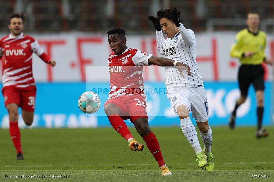 Kyoung-Rok Choi, Frank Ronstadt, FLYERALARM Arena, Würzburg, 02.01.2021, DFL, sport, action, Fussball, Deutschland, Januar 2021, Saison 2020/2021, Bundesliga, 2. Bundesliga, Karlsruher SC, FC Würzburger Kickers - Bild-ID: 2286453 Kyoung-Rok Choi, Frank Ronstadt, FLYERALARM Arena, Würzburg, 02.01.2021, DFL, sport, action, Fussball, Deutschland, Januar 2021, Saison 2020/2021, Bundesliga, 2. Bundesliga, Karlsruher SC, FC Würzburger Kickers - Bild-ID: 2286453