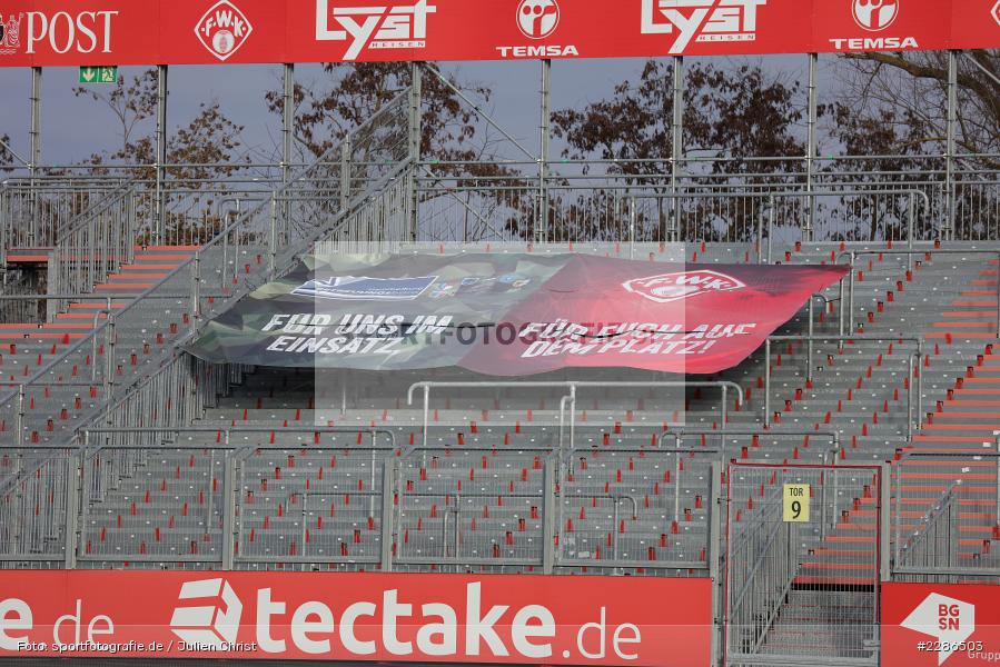 Banner, Bundewehr, FLYERALARM Arena, Würzburg, 02.01.2021, DFL, sport, action, Fussball, Deutschland, Januar 2021, Saison 2020/2021, Bundesliga, 2. Bundesliga, Karlsruher SC, FC Würzburger Kickers - Bild-ID: 2286503 Banner, Bundewehr, FLYERALARM Arena, Würzburg, 02.01.2021, DFL, sport, action, Fussball, Deutschland, Januar 2021, Saison 2020/2021, Bundesliga, 2. Bundesliga, Karlsruher SC, FC Würzburger Kickers - Bild-ID: 2286503