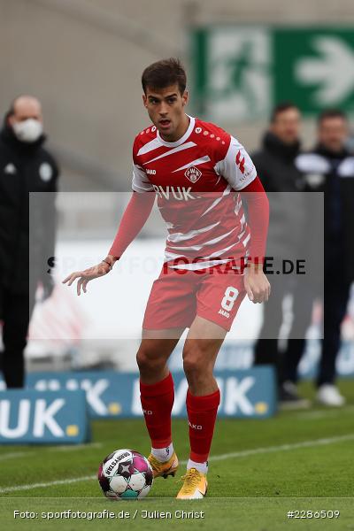 Vladimir Nikolov, FLYERALARM Arena, Würzburg, 02.01.2021, DFL, sport, action, Fussball, Deutschland, Januar 2021, Saison 2020/2021, Bundesliga, 2. Bundesliga, Karlsruher SC, FC Würzburger Kickers - Bild-ID: 2286509