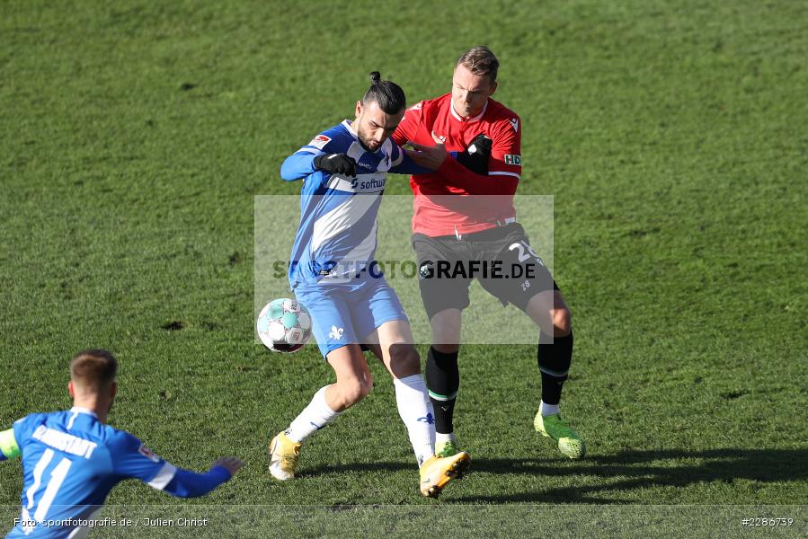 Marcel Franke, Serdar Dursun, Merck-Stadion, Darmstadt, 10.01.2021, DFL, sport, action, Fussball, Deutschland, Januar 2021, Saison 2020/2021, H96, D98, Bundesliga, 2. Bundesliga, Hannover 96, SV Darmstadt 98 - Bild-ID: 2286739 Marcel Franke, Serdar Dursun, Merck-Stadion, Darmstadt, 10.01.2021, DFL, sport, action, Fussball, Deutschland, Januar 2021, Saison 2020/2021, H96, D98, Bundesliga, 2. Bundesliga, Hannover 96, SV Darmstadt 98 - Bild-ID: 2286739