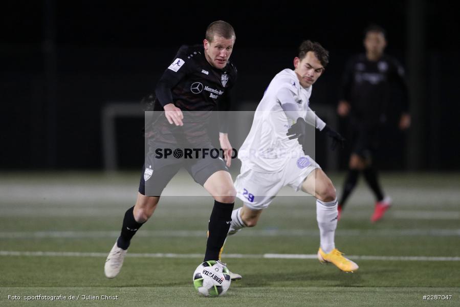 Jonas Kummer, Richard Weil, Städtisches Stadion am Prischoß, Alzenau, 19.01.2021, sport, action, Fussball, Deutschland, Januar 2021, Saison 2020/2021, VFB, FCB, Regionalliga Südwest, Regionalliga, VfB Stuttgart II, FC Bayern Alzenau - Bild-ID: 2287047 Jonas Kummer, Richard Weil, Städtisches Stadion am Prischoß, Alzenau, 19.01.2021, sport, action, Fussball, Deutschland, Januar 2021, Saison 2020/2021, VFB, FCB, Regionalliga Südwest, Regionalliga, VfB Stuttgart II, FC Bayern Alzenau - Bild-ID: 2287047