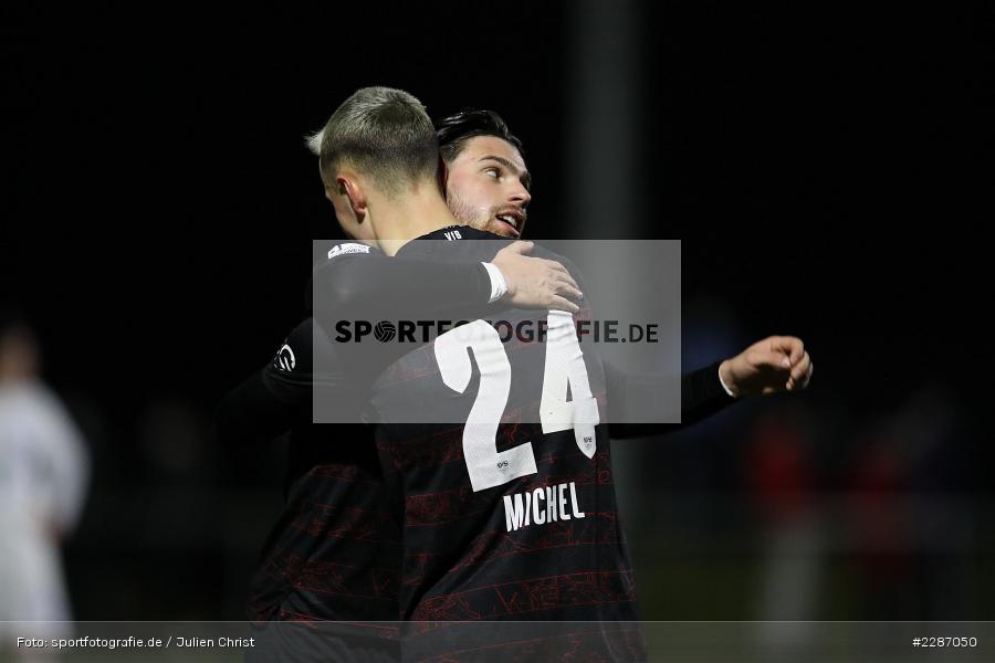 Nikos Zografakis, Emotionen, Torjubel, Falko Michel, Städtisches Stadion am Prischoß, Alzenau, 19.01.2021, sport, action, Fussball, Deutschland, Januar 2021, Saison 2020/2021, VFB, FCB, Regionalliga Südwest, Regionalliga, VfB Stuttgart II, FC Bayern Alzenau - Bild-ID: 2287050 Nikos Zografakis, Emotionen, Torjubel, Falko Michel, Städtisches Stadion am Prischoß, Alzenau, 19.01.2021, sport, action, Fussball, Deutschland, Januar 2021, Saison 2020/2021, VFB, FCB, Regionalliga Südwest, Regionalliga, VfB Stuttgart II, FC Bayern Alzenau - Bild-ID: 2287050