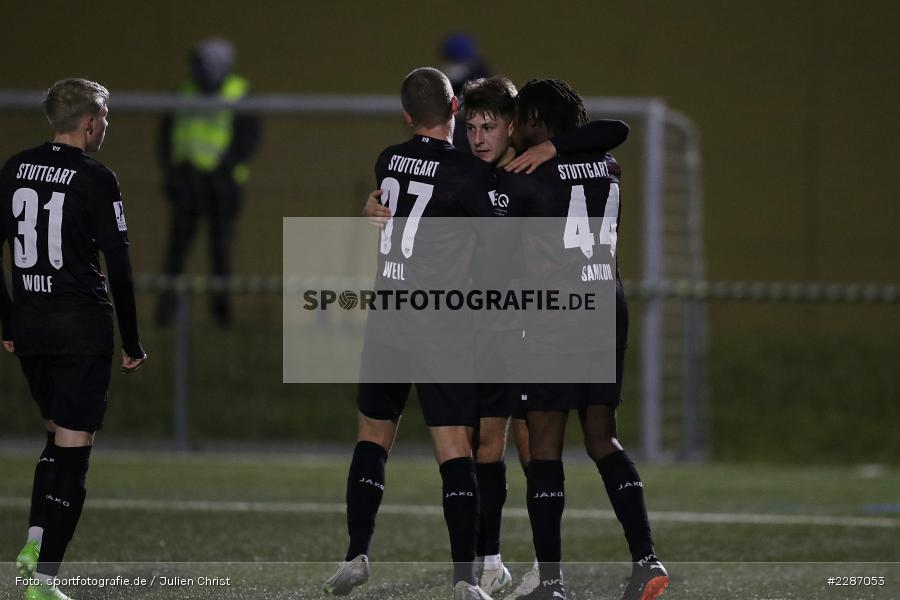 Richard Weil, Marco Pasalic, Mohamed Sankoh, Städtisches Stadion am Prischoß, Alzenau, 19.01.2021, sport, action, Fussball, Deutschland, Januar 2021, Saison 2020/2021, VFB, FCB, Regionalliga Südwest, Regionalliga, VfB Stuttgart II, FC Bayern Alzenau - Bild-ID: 2287053 Richard Weil, Marco Pasalic, Mohamed Sankoh, Städtisches Stadion am Prischoß, Alzenau, 19.01.2021, sport, action, Fussball, Deutschland, Januar 2021, Saison 2020/2021, VFB, FCB, Regionalliga Südwest, Regionalliga, VfB Stuttgart II, FC Bayern Alzenau - Bild-ID: 2287053