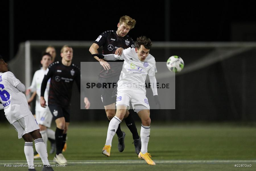 Jonas Kummer, Marc Stein, Städtisches Stadion am Prischoß, Alzenau, 19.01.2021, sport, action, Fussball, Deutschland, Januar 2021, Saison 2020/2021, VFB, FCB, Regionalliga Südwest, Regionalliga, VfB Stuttgart II, FC Bayern Alzenau - Bild-ID: 2287060