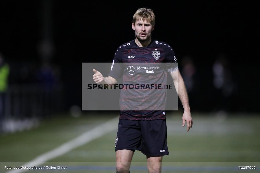 Marc Stein, Städtisches Stadion am Prischoß, Alzenau, 19.01.2021, sport, action, Fussball, Deutschland, Januar 2021, Saison 2020/2021, VFB, FCB, Regionalliga Südwest, Regionalliga, VfB Stuttgart II, FC Bayern Alzenau - Bild-ID: 2287065
