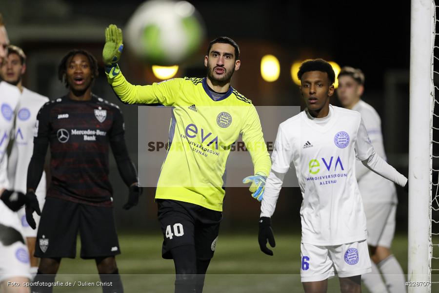 Bilal Jomaa Zabadne, Städtisches Stadion am Prischoß, Alzenau, 19.01.2021, sport, action, Fussball, Deutschland, Januar 2021, Saison 2020/2021, VFB, FCB, Regionalliga Südwest, Regionalliga, VfB Stuttgart II, FC Bayern Alzenau - Bild-ID: 2287071 Bilal Jomaa Zabadne, Städtisches Stadion am Prischoß, Alzenau, 19.01.2021, sport, action, Fussball, Deutschland, Januar 2021, Saison 2020/2021, VFB, FCB, Regionalliga Südwest, Regionalliga, VfB Stuttgart II, FC Bayern Alzenau - Bild-ID: 2287071