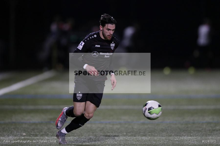 Nikos Zografakis, Städtisches Stadion am Prischoß, Alzenau, 19.01.2021, sport, action, Fussball, Deutschland, Januar 2021, Saison 2020/2021, VFB, FCB, Regionalliga Südwest, Regionalliga, VfB Stuttgart II, FC Bayern Alzenau - Bild-ID: 2287072