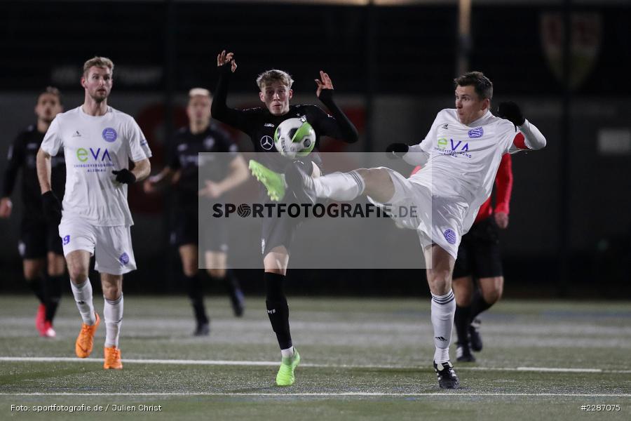 Marcel Andreas Wilke, Marco Ferdinand Wolf, Städtisches Stadion am Prischoß, Alzenau, 19.01.2021, sport, action, Fussball, Deutschland, Januar 2021, Saison 2020/2021, VFB, FCB, Regionalliga Südwest, Regionalliga, VfB Stuttgart II, FC Bayern Alzenau - Bild-ID: 2287075 Marcel Andreas Wilke, Marco Ferdinand Wolf, Städtisches Stadion am Prischoß, Alzenau, 19.01.2021, sport, action, Fussball, Deutschland, Januar 2021, Saison 2020/2021, VFB, FCB, Regionalliga Südwest, Regionalliga, VfB Stuttgart II, FC Bayern Alzenau - Bild-ID: 2287075