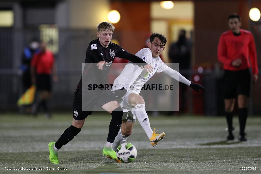 Jonas Kummer, Marco Ferdinand Wolf, Städtisches Stadion am Prischoß, Alzenau, 19.01.2021, sport, action, Fussball, Deutschland, Januar 2021, Saison 2020/2021, VFB, FCB, Regionalliga Südwest, Regionalliga, VfB Stuttgart II, FC Bayern Alzenau - Bild-ID: 2287084 Jonas Kummer, Marco Ferdinand Wolf, Städtisches Stadion am Prischoß, Alzenau, 19.01.2021, sport, action, Fussball, Deutschland, Januar 2021, Saison 2020/2021, VFB, FCB, Regionalliga Südwest, Regionalliga, VfB Stuttgart II, FC Bayern Alzenau - Bild-ID: 2287084