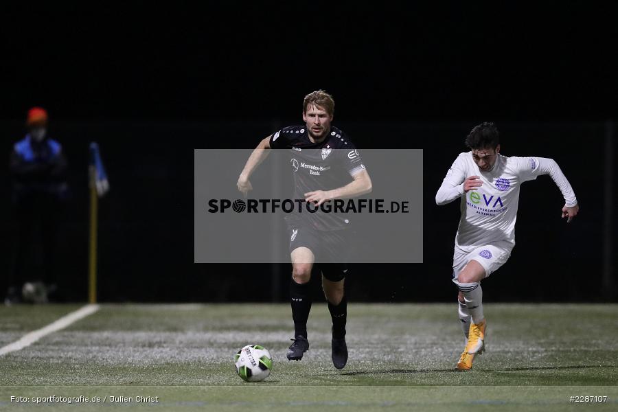 Mahdi Mehnatgir, Marc Stein, Städtisches Stadion am Prischoß, Alzenau, 19.01.2021, sport, action, Fussball, Deutschland, Januar 2021, Saison 2020/2021, VFB, FCB, Regionalliga Südwest, Regionalliga, VfB Stuttgart II, FC Bayern Alzenau - Bild-ID: 2287107 Mahdi Mehnatgir, Marc Stein, Städtisches Stadion am Prischoß, Alzenau, 19.01.2021, sport, action, Fussball, Deutschland, Januar 2021, Saison 2020/2021, VFB, FCB, Regionalliga Südwest, Regionalliga, VfB Stuttgart II, FC Bayern Alzenau - Bild-ID: 2287107