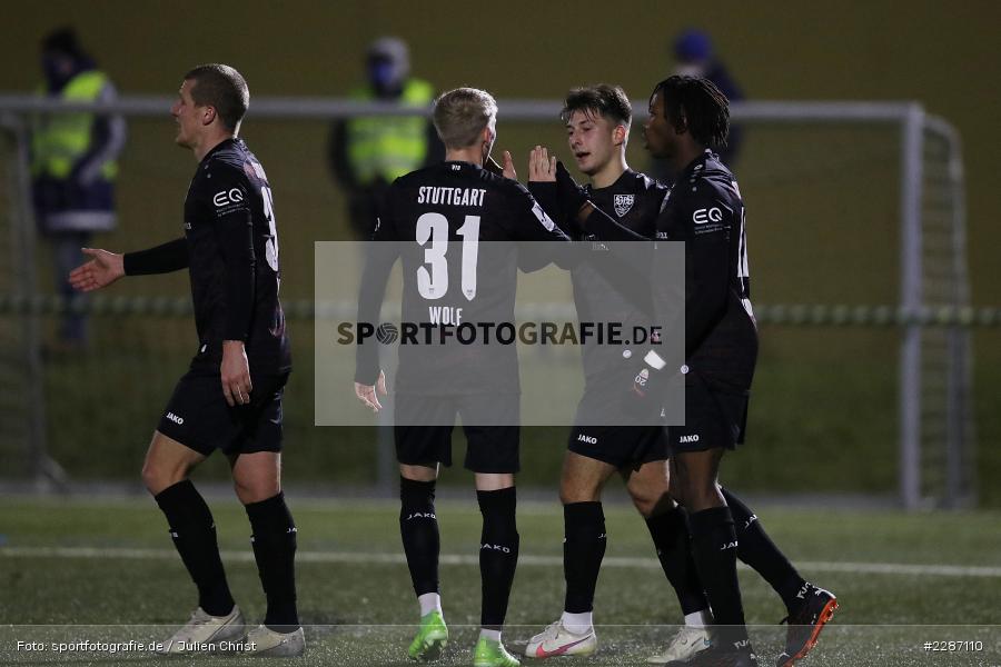 Richard Weil, Marco Pasalic, Mohamed Sankoh, Städtisches Stadion am Prischoß, Alzenau, 19.01.2021, sport, action, Fussball, Deutschland, Januar 2021, Saison 2020/2021, VFB, FCB, Regionalliga Südwest, Regionalliga, VfB Stuttgart II, FC Bayern Alzenau - Bild-ID: 2287110 Richard Weil, Marco Pasalic, Mohamed Sankoh, Städtisches Stadion am Prischoß, Alzenau, 19.01.2021, sport, action, Fussball, Deutschland, Januar 2021, Saison 2020/2021, VFB, FCB, Regionalliga Südwest, Regionalliga, VfB Stuttgart II, FC Bayern Alzenau - Bild-ID: 2287110