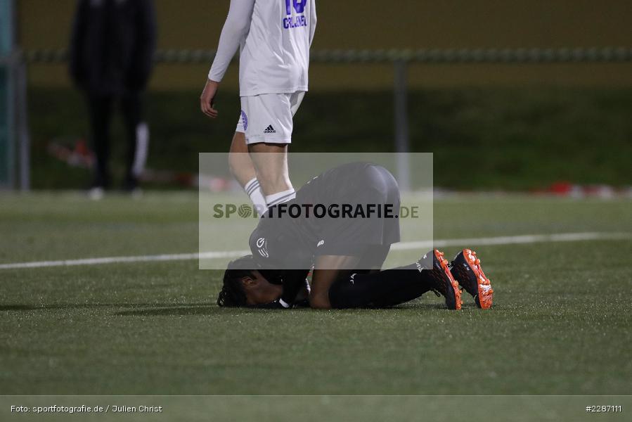 Kunstrasen, Kuss, Boden, Emotionen, Torjubel, Mohamed Sankoh, Städtisches Stadion am Prischoß, Alzenau, 19.01.2021, sport, action, Fussball, Deutschland, Januar 2021, Saison 2020/2021, VFB, FCB, Regionalliga Südwest, Regionalliga, VfB Stuttgart II, FC Bayern Alzenau - Bild-ID: 2287111 Kunstrasen, Kuss, Boden, Emotionen, Torjubel, Mohamed Sankoh, Städtisches Stadion am Prischoß, Alzenau, 19.01.2021, sport, action, Fussball, Deutschland, Januar 2021, Saison 2020/2021, VFB, FCB, Regionalliga Südwest, Regionalliga, VfB Stuttgart II, FC Bayern Alzenau - Bild-ID: 2287111