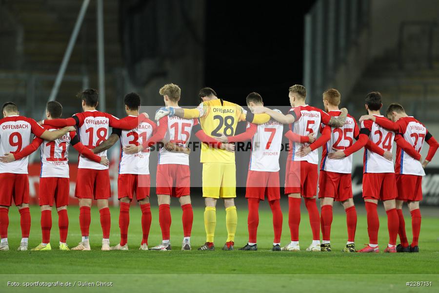 Schweigeminute, Sparda-Bank-Hessen-Stadion, Offenbach, 20.01.2021, sport, action, Fussball, Deutschland, Januar 2021, Saison 2020/2021, SV07, OFC, Regionalliga Südwest, Regionalliga, SV 07 Elversberg, Kickers Offenbach - Bild-ID: 2287131 Schweigeminute, Sparda-Bank-Hessen-Stadion, Offenbach, 20.01.2021, sport, action, Fussball, Deutschland, Januar 2021, Saison 2020/2021, SV07, OFC, Regionalliga Südwest, Regionalliga, SV 07 Elversberg, Kickers Offenbach - Bild-ID: 2287131