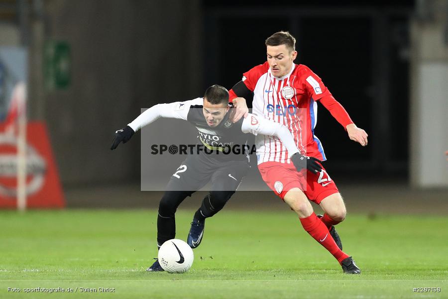 Charles-Elie Laprevotte, Israel Suero Fernandez, Sparda-Bank-Hessen-Stadion, Offenbach, 20.01.2021, sport, action, Fussball, Deutschland, Januar 2021, Saison 2020/2021, SV07, OFC, Regionalliga Südwest, Regionalliga, SV 07 Elversberg, Kickers Offenbach - Bild-ID: 2287138