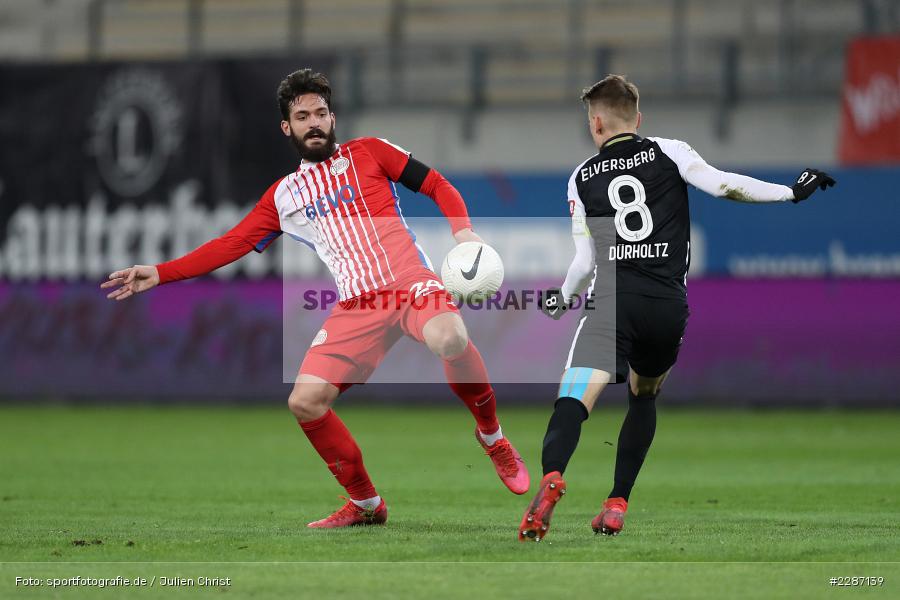 Luca Dürholtz, Florent Bojaj, Sparda-Bank-Hessen-Stadion, Offenbach, 20.01.2021, sport, action, Fussball, Deutschland, Januar 2021, Saison 2020/2021, SV07, OFC, Regionalliga Südwest, Regionalliga, SV 07 Elversberg, Kickers Offenbach - Bild-ID: 2287139