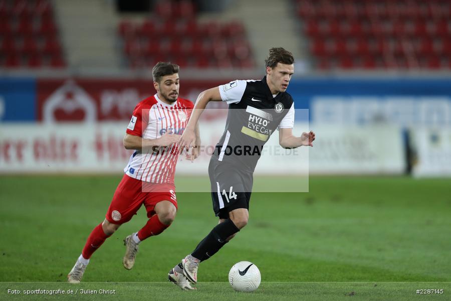 Serkan Firat, Robin Fellhauer, Sparda-Bank-Hessen-Stadion, Offenbach, 20.01.2021, sport, action, Fussball, Deutschland, Januar 2021, Saison 2020/2021, SV07, OFC, Regionalliga Südwest, Regionalliga, SV 07 Elversberg, Kickers Offenbach - Bild-ID: 2287145