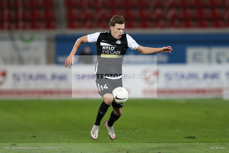 Robin Fellhauer, Sparda-Bank-Hessen-Stadion, Offenbach, 20.01.2021, sport, action, Fussball, Deutschland, Januar 2021, Saison 2020/2021, SV07, OFC, Regionalliga Südwest, Regionalliga, SV 07 Elversberg, Kickers Offenbach - Bild-ID: 2287146