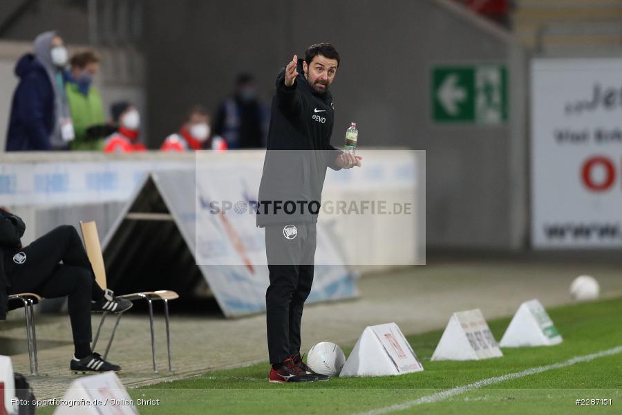 Hände, Arme, gestikuliert, Trainer, Sreto Ristic, Sparda-Bank-Hessen-Stadion, Offenbach, 20.01.2021, sport, action, Fussball, Deutschland, Januar 2021, Saison 2020/2021, SV07, OFC, Regionalliga Südwest, Regionalliga, SV 07 Elversberg, Kickers Offenbach - Bild-ID: 2287151