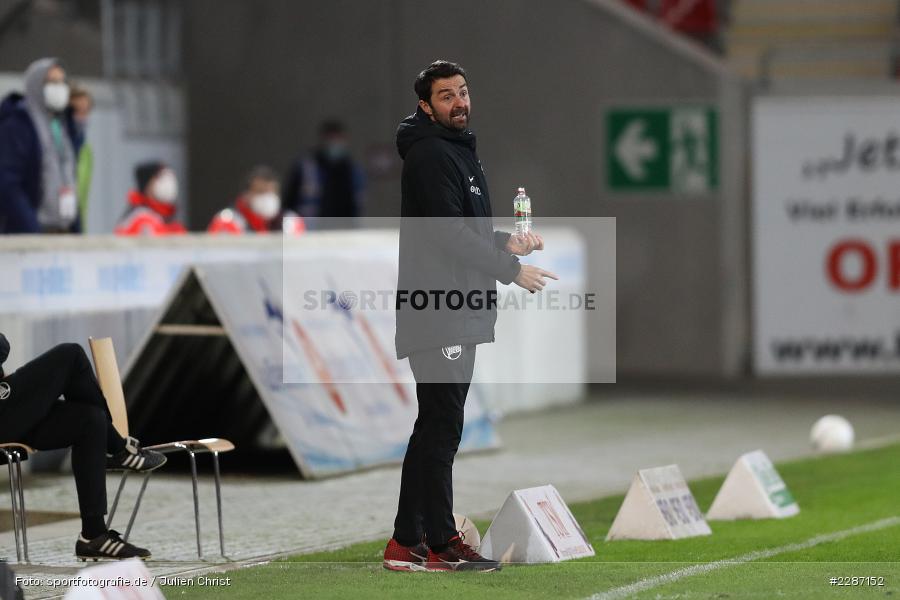 Hände, Arme, gestikuliert, Trainer, Sreto Ristic, Sparda-Bank-Hessen-Stadion, Offenbach, 20.01.2021, sport, action, Fussball, Deutschland, Januar 2021, Saison 2020/2021, SV07, OFC, Regionalliga Südwest, Regionalliga, SV 07 Elversberg, Kickers Offenbach - Bild-ID: 2287152